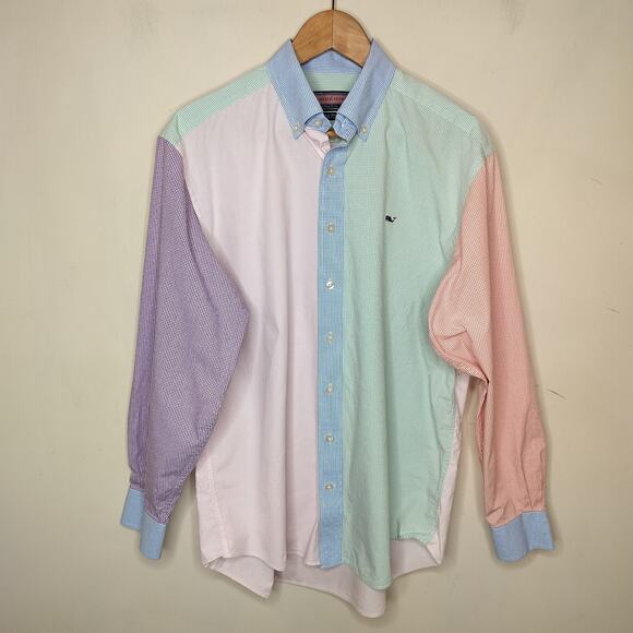 Vineyard Vines Button Down Whale Shirt Gingham Multicolor - Picture 1 of 12